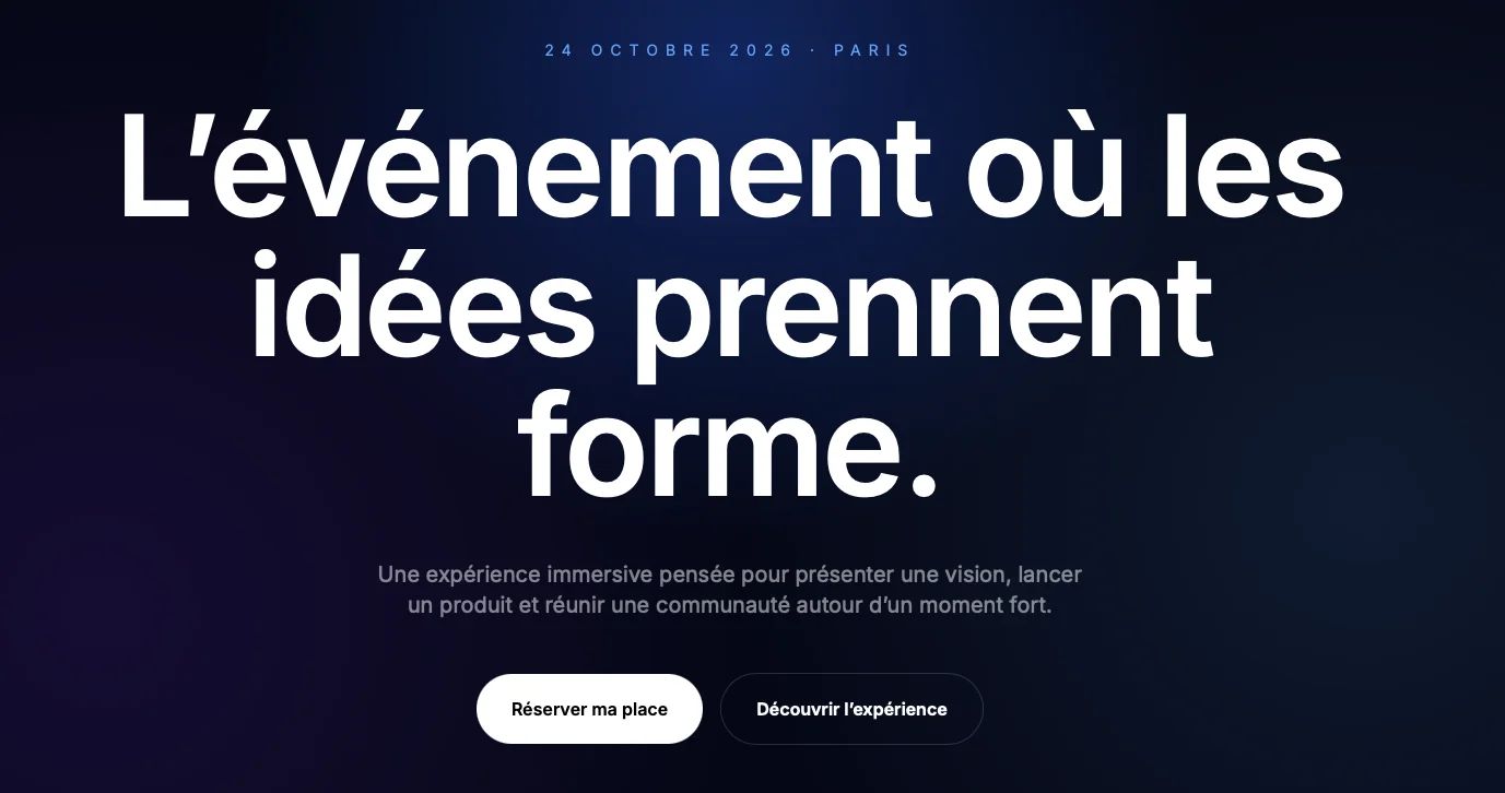 Template EventFlow - Aperçu du template