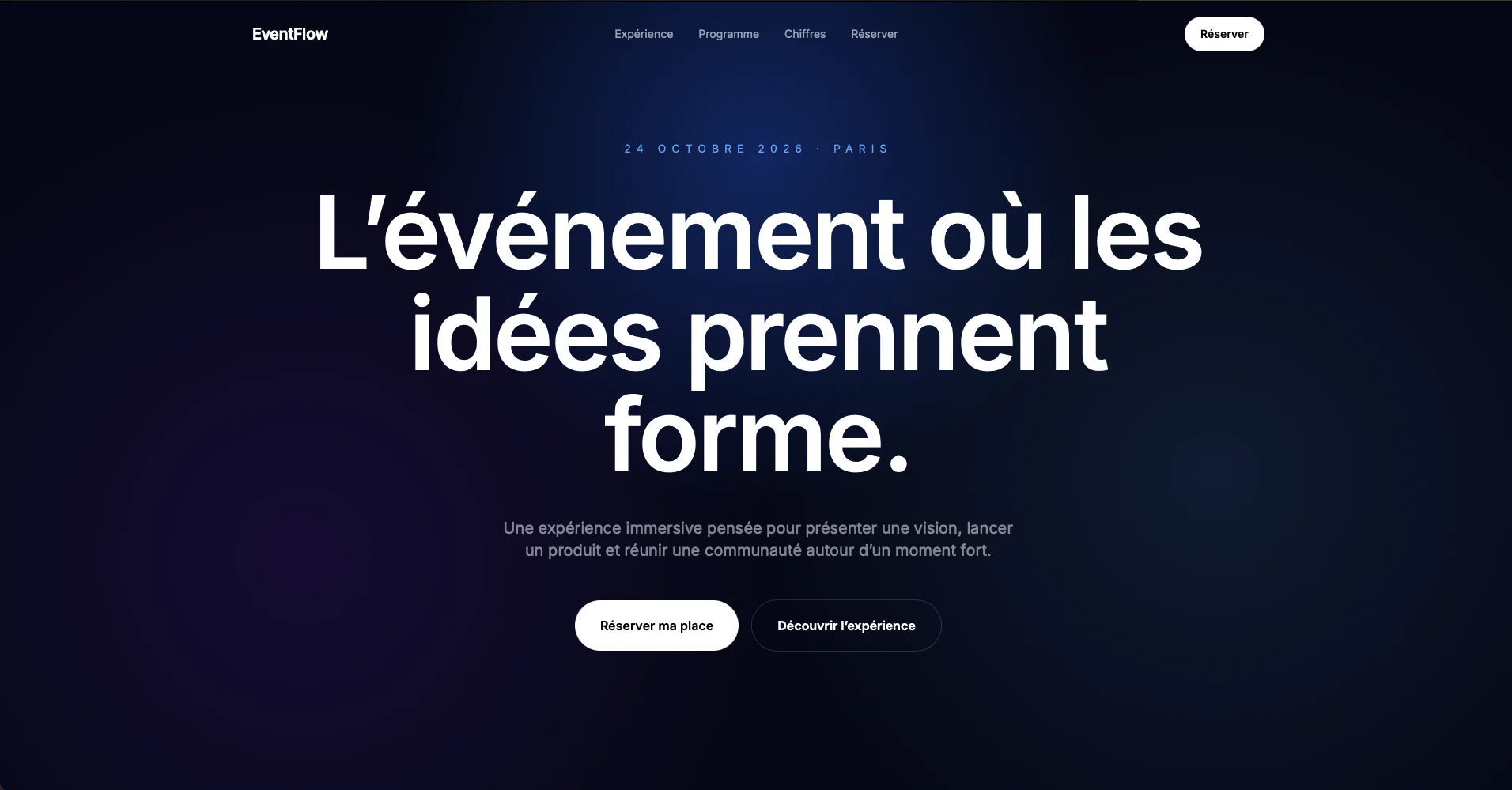 EventFlow - aperçu du template