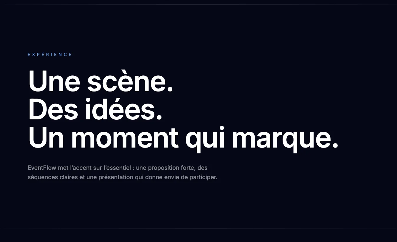 EventFlow - section Experience