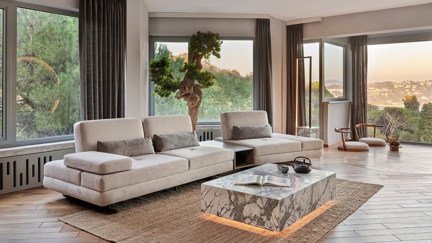 Rénovation complète d'un salon moderne